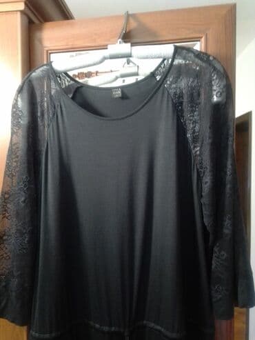 bluza s: 3XL (EU 46), Likra, Jednobojni, bоја - Crna — 1