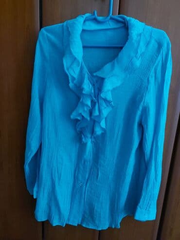 bluza sa karnerima: L (EU 40), Jednobojni, bоја - Svetloplava — 1