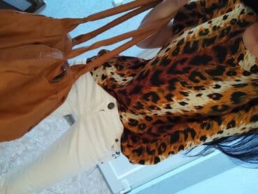 leopard pantalone: Amn, S (EU 36), Leopard, krokodil, zebra, bоја - Braon — 3