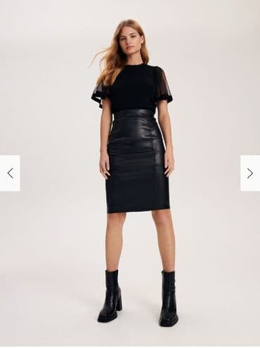 suknja sorc stradivarius: XS (EU 34), Midi, bоја - Crna — 2
