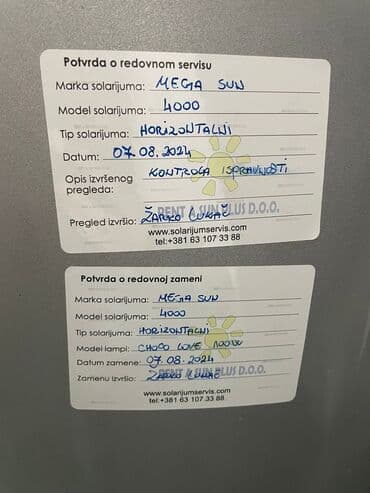 Ostali aparati za ličnu negu: Mega Sun 4000 horizontalni solarijum sa Mega Clean sistemom. Redovno — 3