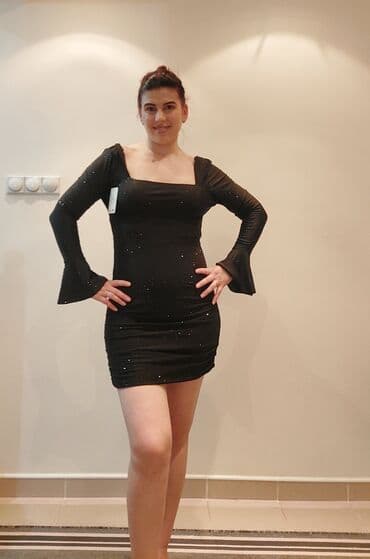 butik haljina: One size, bоја - Crna, Večernji, maturski, Dugih rukava — 2
