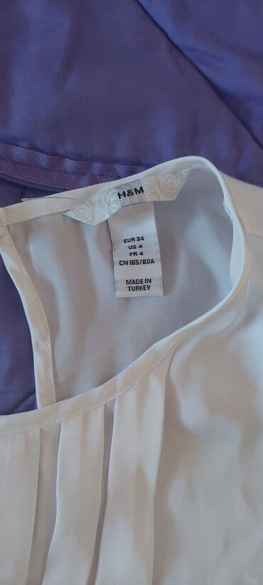 mikroring nadogradnja cena: H&M, XS (EU 34), Svila, Jednobojni, bоја - Bela — 2