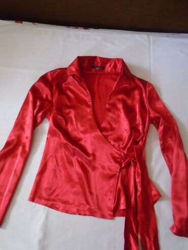 elegantna bluza: S (EU 36), Jednobojni, bоја - Crvena — 3