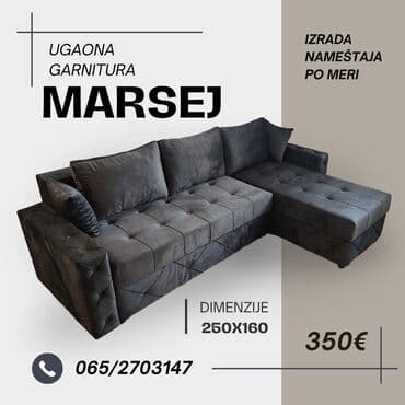 stalak za laptop: Ugaona garnitura "Marsej" Krajnjih dimenzija 250x160x Dvosed se — 2