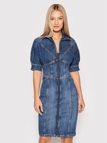 Haljine: Guess M (EU 38), bоја - Svetloplava, Kratkih rukava — 1