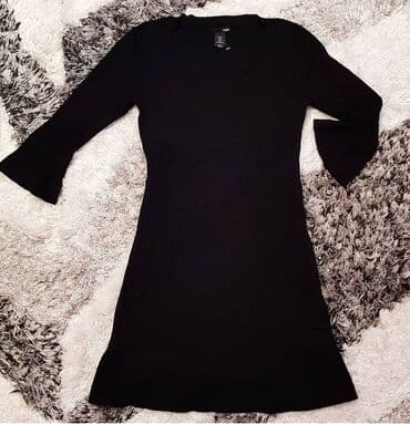 crna haljina duga: H&M S (EU 36), bоја - Crna, Dugih rukava — 1