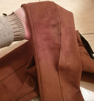 elegantne pantalone sa visokim strukom: 152-158, bоја - Bež — 5