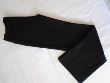 elegantne pantalone sa visokim strukom: H&M crne poslovne pantalone, intenzivno crne, elegantne, klasične — 6