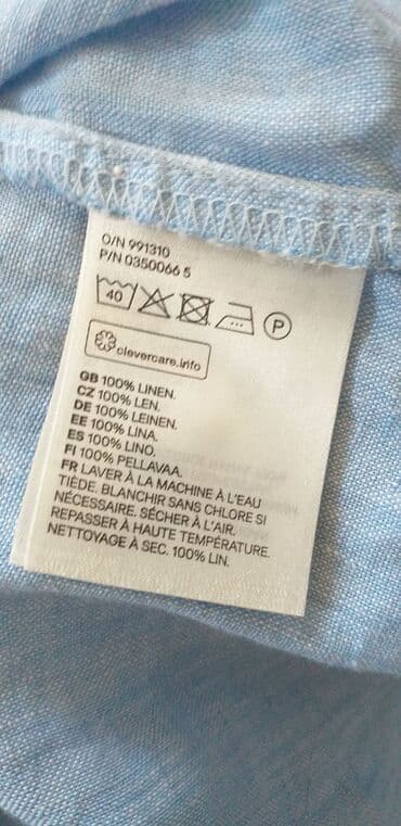 zara lanene pantalone: M (EU 38), Lan, Jednobojni, bоја - Svetloplava — 7