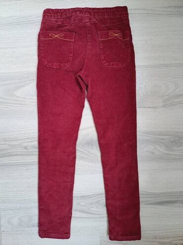 elegantne pantalone sa visokim strukom: 134-140, bоја - Bordo — 2