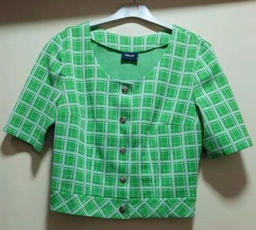 svecane pantalone i bluze: M (EU 38), Karirani, bоја - Zelena — 1