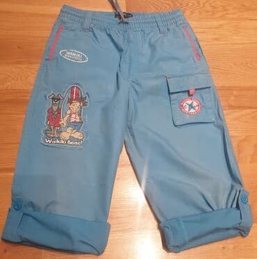 elegantne pantalone sa visokim strukom: 116-122, bоја - Tamnoplava — 5