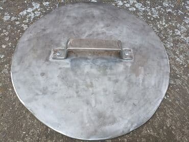 cena prohromskog lima po kilogramu: Poklopac za kotliće i razne posude,prohromski,debljine 4 mm prečnika — 1