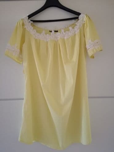 haljine dugacke: A-Dress XL (EU 42), bоја - Žuta, Kratkih rukava — 1