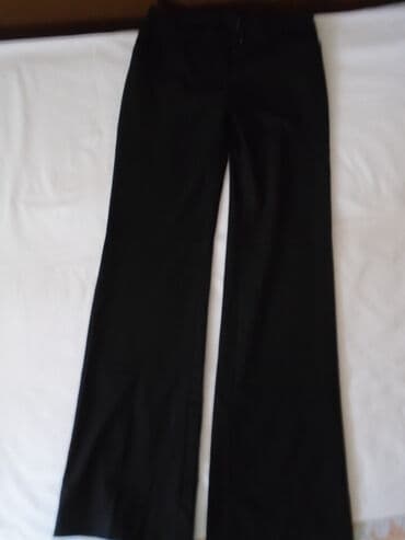 elegantne pantalone sa visokim strukom: H&M crne poslovne pantalone, intenzivno crne, elegantne, klasične — 1