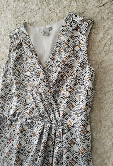 haljina od svile: H&M M (EU 38), bоја - Siva, Kratkih rukava — 4