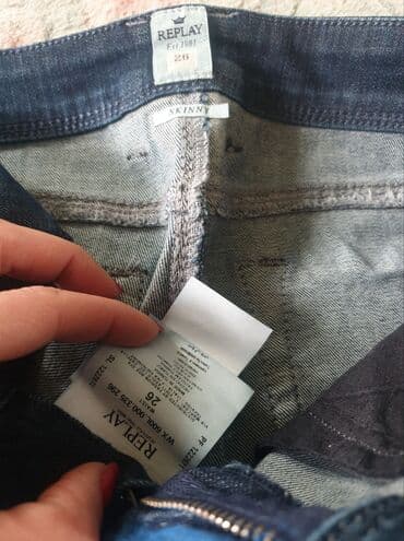 skinny fit farmerke: Replay skinny jeans waxed, voskirane farmerke, original. Plava boja — 10