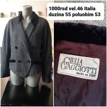 kompleti sako i pantalone za punije: Giulia, 3XL (EU 46), Karirani — 1