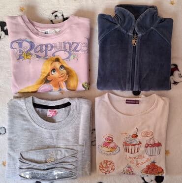 odeca za bebe devojcice: Paket: Majice, Duksevi, Za devojčice, uzrast: 7-8 godina — 1