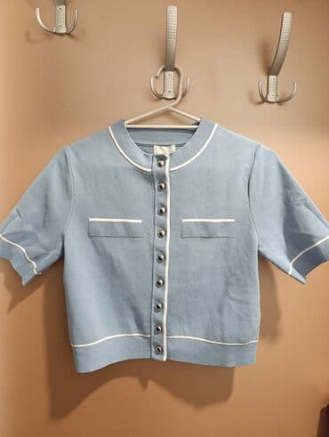 zenske svecane bluzice: H&M, S (EU 36), Poliester, bоја - Svetloplava — 4