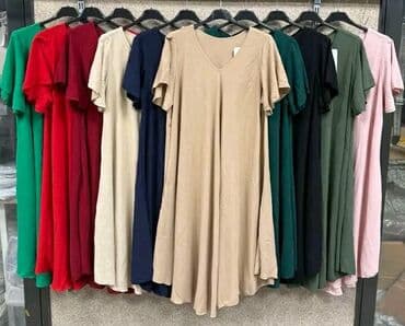 crna haljina za svaki dan: 5XL (EU 50), bоја - Šareno, Oversize, Kratkih rukava — 1