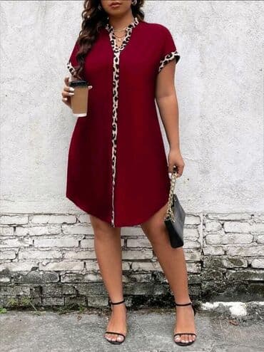 ženske pantalone za punije: 💫💫SUPER SIZE MODEL💫💫 Haljina za punije sa detaljima printa Velicine — 1