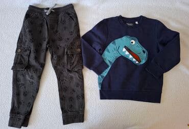 paket odece m: Paket: Majice, Pantalone, Duksevi, Za dečake, uzrast: 5-6 godina — 5