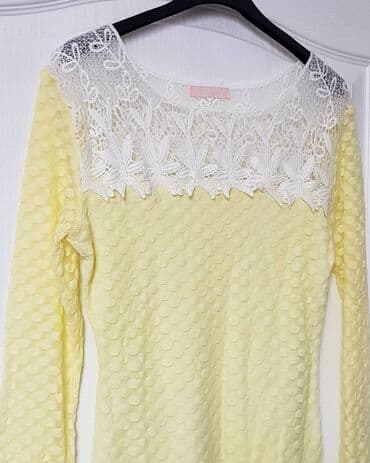heklanje bluza: M (EU 38), bоја - Žuta — 2