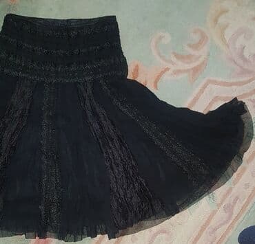 providne bluze od tila: S (EU 36), Midi, bоја - Crna — 3