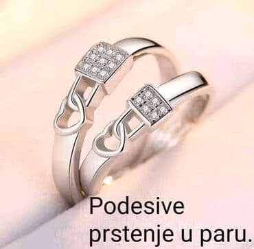 prsten sa srcem: Set prstenja, Materijal: Cirkon — 2