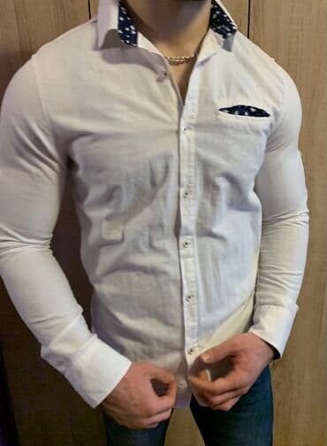 million parfem muski dm: Armani Jeans-Original muska kosulja-bela boja-Slim Fit — 5