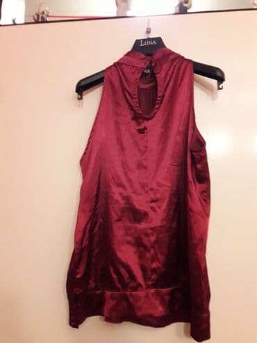 svecane pantalone i bluze: M (EU 38), Saten, Jednobojni, bоја - Bordo — 2