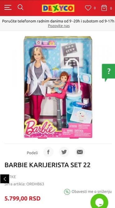 Sve za decu: Barbie Mattel original zubarka — 3