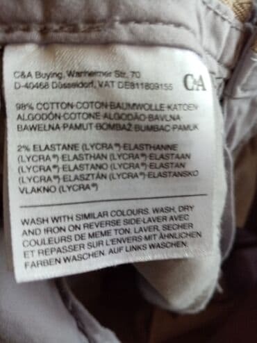 srebrne pantalone: M (EU 38), Normalan struk, Čino — 9