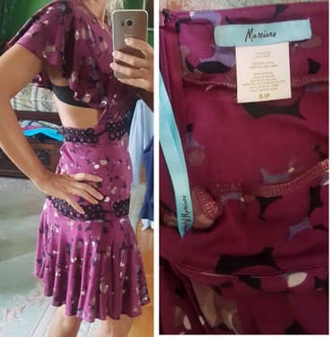 bordo haljine: Guess S (EU 36), bоја - Bordo, Kratkih rukava — 1