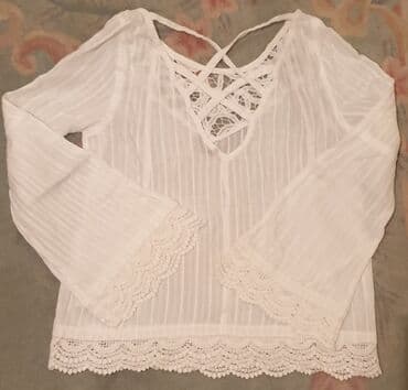 providne bluze od tila: Guess, S (EU 36), bоја - Bela — 5