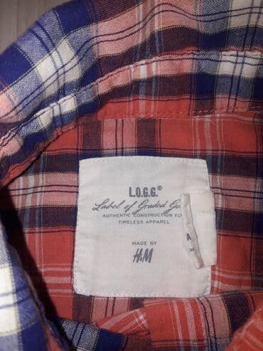 srebrna tunika: H&M, M (EU 38), Pamuk, Karirani, bоја - Crvena — 2