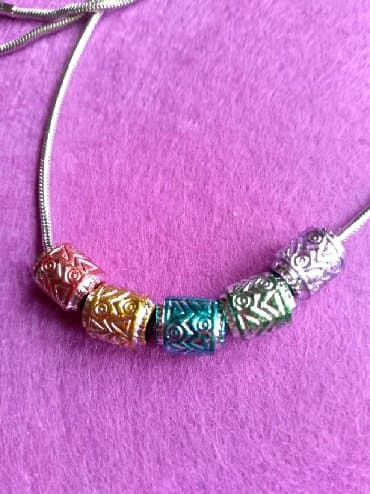 pandora privesci slova: Ogrlica sa priveskom, Handmade, Materijal: Hirurški čelik, Perlice — 1