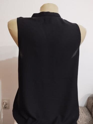 zara bluzice: H&M, M (EU 38), Viskoza, Geometrijski, bоја - Crna — 7
