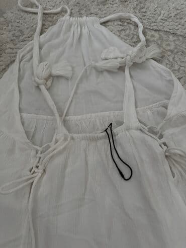 Haljine: PULL&BEAR M (EU 38), XL (EU 42), L (EU 40), bоја - Bela, Oversize, Na bretele — 3