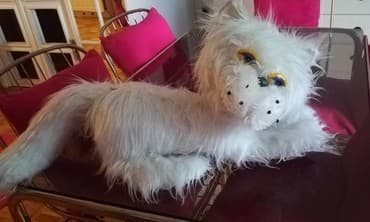 macke igracke za decu: Velika bela čupava mačka
Duzina 90 cm — 3