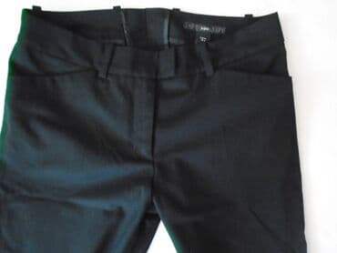 elegantne pantalone sa visokim strukom: H&M crne poslovne pantalone, intenzivno crne, elegantne, klasične — 2