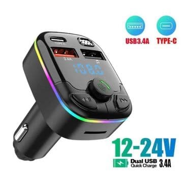 Audio oprema za auto: MP3 player Bt 5.0 brzi punjač 3.1A hands-free ambijen svetlo — 1