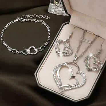 minđuše hirurški čelik: Set: Minđuše, Narukvica, Ogrlica, Materijal: Hirurški čelik — 22