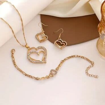 minđuše hirurški čelik: Set: Minđuše, Narukvica, Ogrlica, Materijal: Hirurški čelik — 20