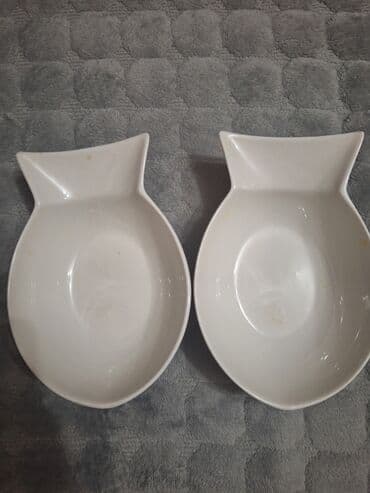 Činije: Cinije/tanjiri 2/1 NOVI za ribu, Italy, od porcelana, duboki/visina — 1