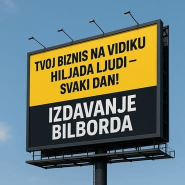 usluge grafickog dizajna: Bilbord sa crnim okvirom i metalnom konstrukcijom, idealan za — 1