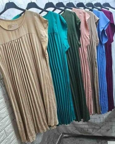 letnje elegantne haljine: 4XL (EU 48), 5XL (EU 50), 6XL (EU 52), bоја - Zelena, Oversize, Kratkih rukava — 3