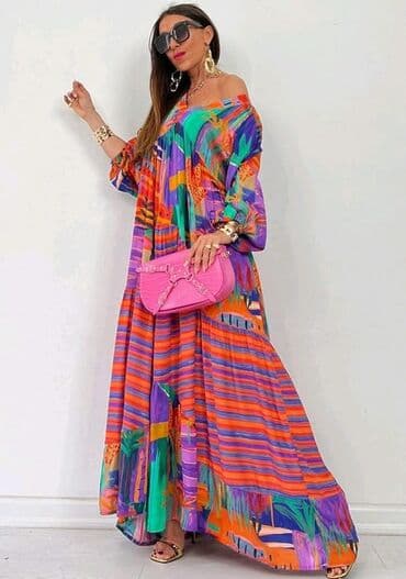 haljine sirena kroja: One size, bоја - Šareno, Oversize, Kratkih rukava — 2